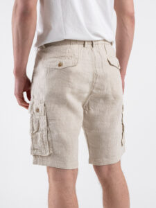 GIANNI LUPO Bermuda tasconato in lino e coulisse in vita GL5101BD Sand (1)