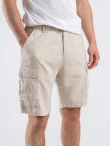 GIANNI LUPO Bermuda tasconato in lino e coulisse in vita GL5101BD Sand (2)