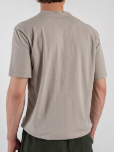 IMPERIAL T-shirt serafino effetto lino con retro in cotone liscio T84063006 Beige (1)