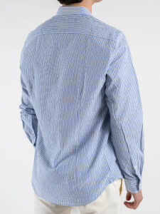 IMPURE Camicia col colletto a righe RILEY RSK164 Azzurro (1)