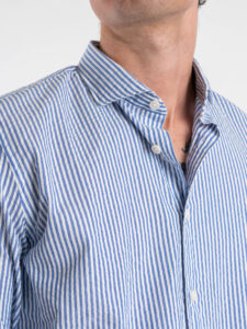 IMPURE Camicia col colletto a righe RILEY RSK164 Azzurro (3)