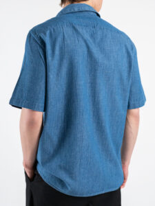IMPURE Camicia mezza manica in jeans con collo boowling WILL DNSC27 (1)