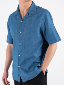 IMPURE Camicia mezza manica in jeans con collo boowling WILL DNSC27 (5)
