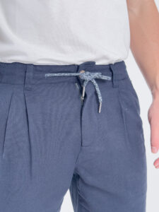 ONLY&SONS Bermuda in misto lino con pences e coulisse LEO 22029244 Dark Navy (3)