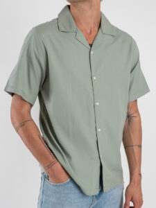 ONLY&SONS Camicia a mezza manica in cotone DILEM 22033778 Iceberg Green (4)