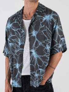 ONLY&SONS Camicia a mezza manica in fantasia floreale HARRIS 22032732 Grey (2)