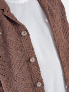 ONLY&SONS Camicia a mezza manica in maglia traforata KOLMAR 22034030 Demitasse (4)