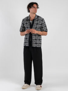 ONLY&SONS Camicia crochet a mezza manica BART 22033329 Black (2)