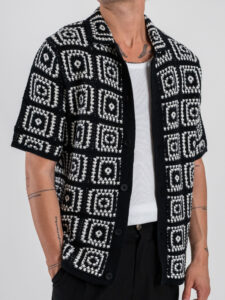 ONLY&SONS Camicia crochet a mezza manica BART 22033329 Black (3)