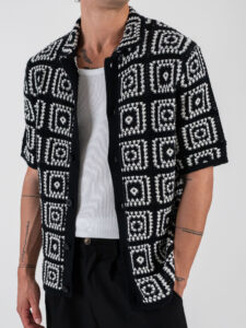 ONLY&SONS Camicia crochet a mezza manica BART 22033329 Black (5)
