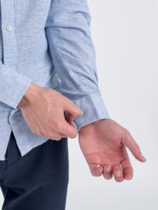 ONLY&SONS Camicia in misto lino con collo coreana CAIDEN 22019173 Ashleigh BlueMelange (3)