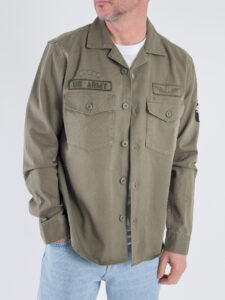 ONLY&SONS Camicia sportiva con patch militari ALBERTO 22034991 Dusty Olive (2)