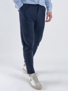 ONLY&SONS Pantalone crop in misto lino con coulisse in vita LEO 22025785 Dark Navy (1)