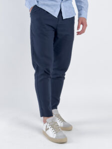 ONLY&SONS Pantalone crop in misto lino con coulisse in vita LEO 22025785 Dark Navy
