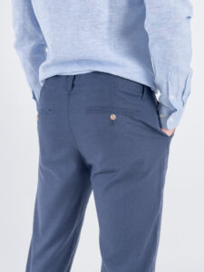 ONLY&SONS Pantalone crop in misto lino con coulisse in vita LEO 22025785 Dark Navy (4)