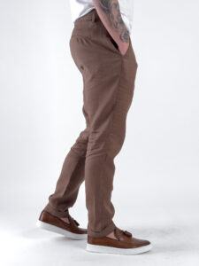 OVER-D Pantalone chinos da abito in Lino OE1S2S4P53 Cacao (5)