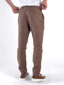 OVER-D Pantalone chinos da abito in Lino OE1S2S4P53 Cacao (6)