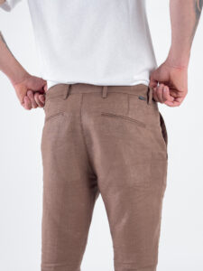 OVER-D Pantalone chinos da abito in Lino OE1S2S4P53 Cacao (7)