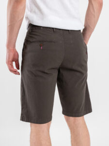 BERNA Bermuda con coulisse in misto lino 251144 Caffe (1)