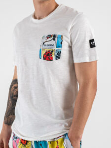 BERNA T-shirt in cotone con taschino stampa Tarocchi 251166 (4)