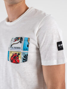 BERNA T-shirt in cotone con taschino stampa Tarocchi 251166 (5)