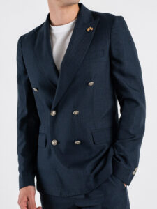 BLACKSUNDAY Abito con Giacca Doppio petto + Pantalone chinos WASABI Blu (9)