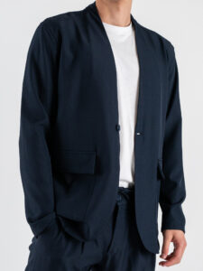 BLACKSUNDAY Abito con Giacca scollo a V + Pantalone tasconato SANTA FE Blu (5)