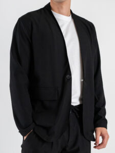 BLACKSUNDAY Abito con Giacca scollo a V + Pantalone tasconato SANTA FE Nero (8)