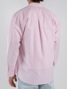 BLACKSUNDAY Camicia over a righe in cotone con colletto BYE BYE Rosa (3)