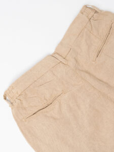 Bermuda regular in misto lino con elastico in vita KK903 Camel (1)