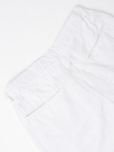 Bermuda regular in misto lino con elastico in vita KK903 White (5)