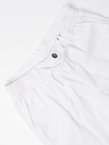 Bermuda regular in misto lino con elastico in vita KK903 White (6)