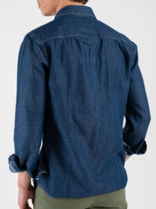 Camicia di jeans con collo alla francese SPARROW Blu (1)