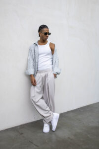 Camicia regular con riga sottile e colletto KN045 BiancoVerde (7)