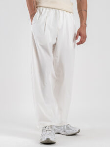 Coordinato giacchetta cropped + Pantalone baggy fit e coulisse ISA Bianco (1)