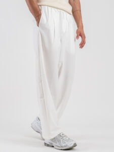 Coordinato giacchetta cropped + Pantalone baggy fit e coulisse ISA Bianco (10)