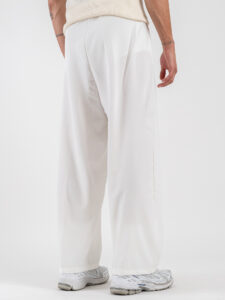 Coordinato giacchetta cropped + Pantalone baggy fit e coulisse ISA Bianco (3)