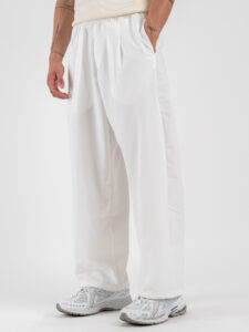 Coordinato giacchetta cropped + Pantalone baggy fit e coulisse ISA Bianco (9)