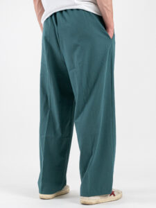 Coordinato giacchetta cropped + Pantalone baggy fit e coulisse ISA Verde Petrolio (1)