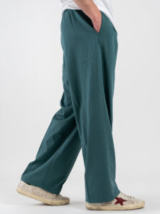 Coordinato giacchetta cropped + Pantalone baggy fit e coulisse ISA Verde Petrolio (11)