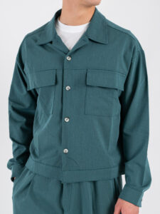 Coordinato giacchetta cropped + Pantalone baggy fit e coulisse ISA Verde Petrolio (7)