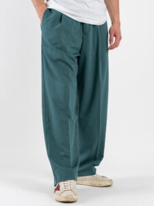 Coordinato giacchetta cropped + Pantalone baggy fit e coulisse ISA Verde Petrolio (9)