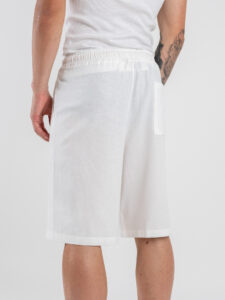 Coordinato regular corto in misto lino con camicia mm + bermuda con coulisse 7778 Bianco (1)