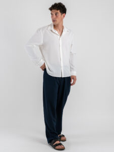 ESTASI Camicia manica lunga regular con colletto SANE’YAMAL Bianco (2)