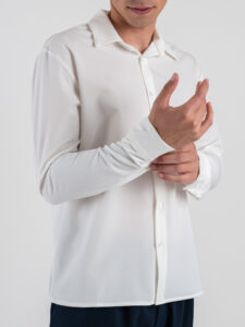 ESTASI Camicia manica lunga regular con colletto SANE’YAMAL Bianco (3)