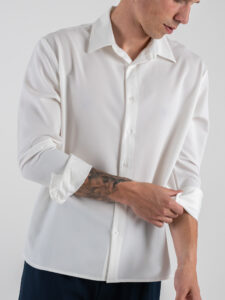 ESTASI Camicia manica lunga regular con colletto SANE’YAMAL Bianco (7)