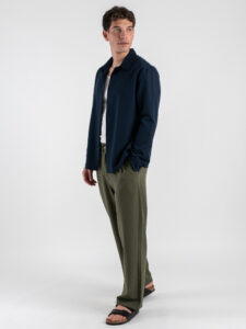 ESTASI Camicia manica lunga regular con colletto SANE’YAMAL Blu (2)