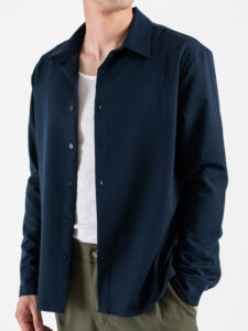 ESTASI Camicia manica lunga regular con colletto SANE’YAMAL Blu (3)