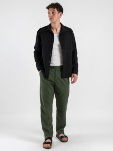 ESTASI Camicia manica lunga regular con colletto SANE’YAMAL Nero (4)