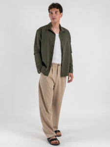 ESTASI Camicia manica lunga regular con colletto SANE’YAMAL Verde (4)